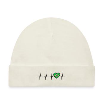 Brasilien Herzschlag Flagge Brasili T-shirt Brasil - Baby Premium Organic Mütze - Naturweiß - Vorne