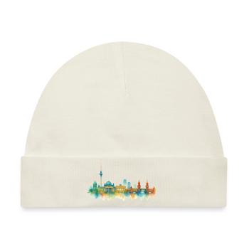 berlin skyline aquarell - Baby Premium Organic Mütze - Naturweiß - Vorne