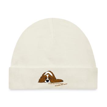 Cavalier liegend - Baby Premium Organic Mütze - Naturweiß - Vorne