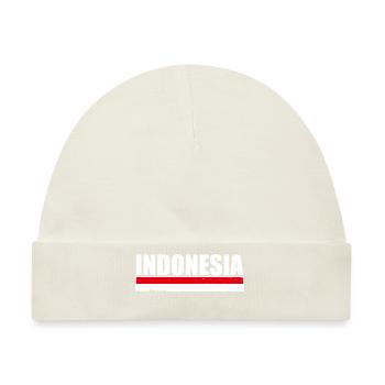 Indonesien Indonesische Flagge Indonesier - Baby Premium Organic Mütze - Naturweiß - Vorne