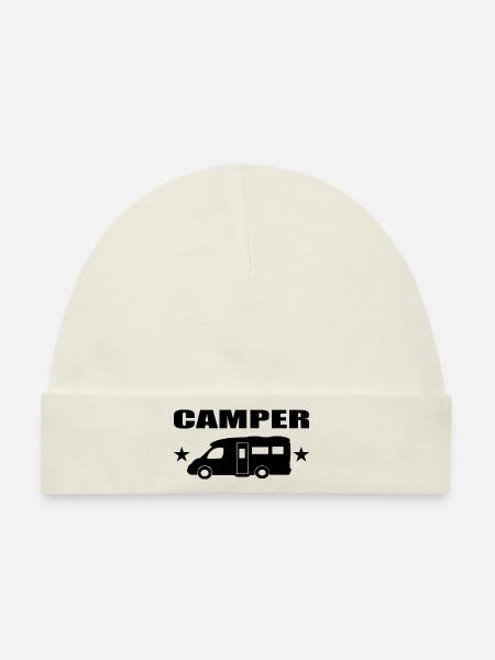 Camping - Baby Premium Organic Mütze - Naturweiß