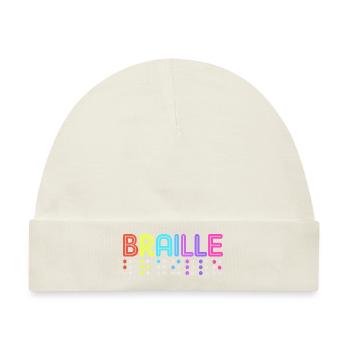 Blindenschrift Braille Blind - Baby Premium Organic Mütze - Naturweiß - Vorne