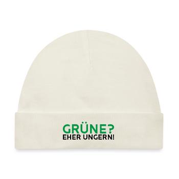 Grüne? Eher ungern! - Baby Premium Organic Mütze - Naturweiß - Vorne