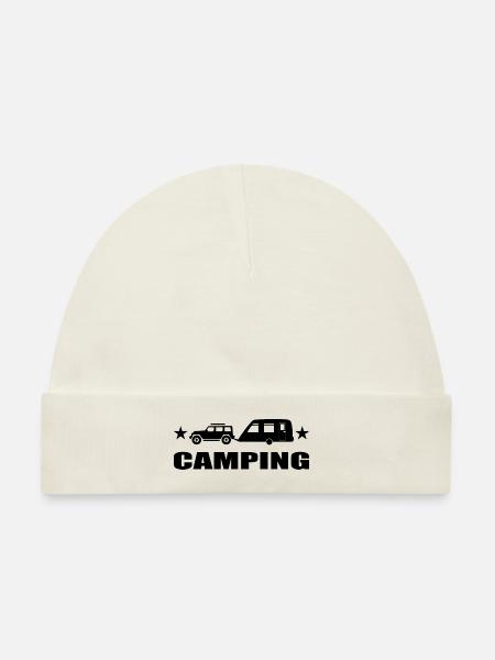 Camping - Baby Premium Organic Mütze - Naturweiß