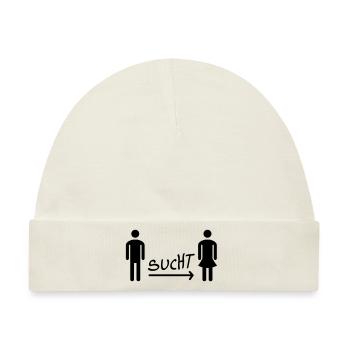 Mann sucht Frau - Single - Baby Premium Organic Mütze - Naturweiß - Vorne