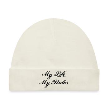 My Life My Rules - Baby Premium Organic Mütze - Naturweiß - Vorne