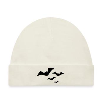Halloween Fledermaus Schwarm 1c - Baby Premium Organic Mütze - Naturweiß - Vorne