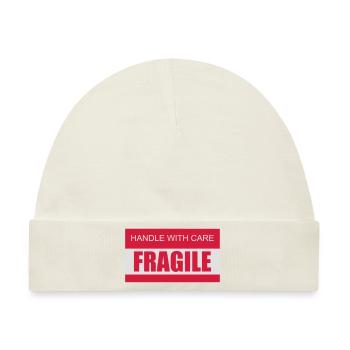 FRAGILE Handle with care 2c - Baby Premium Organic Mütze - Naturweiß - Vorne