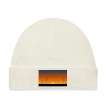 windmill windmuehle wind turbine windrad23 - Baby Premium Organic Mütze - Naturweiß - Vorne