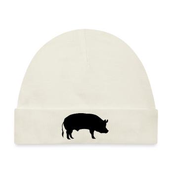 Schwein / Sau - Baby Premium Organic Mütze - Naturweiß - Vorne