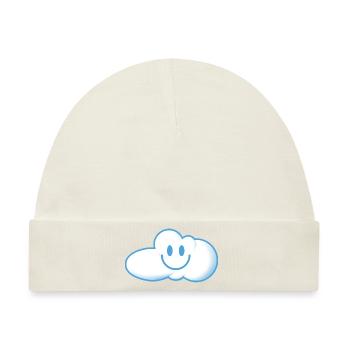 Kleine niedliche lachende Wolken - Baby Premium Organic Mütze - Naturweiß - Vorne