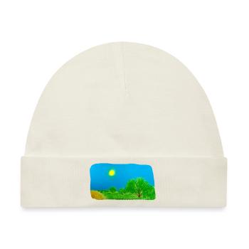 Bäume und Wiese - Baby Premium Organic Mütze - Naturweiß - Vorne