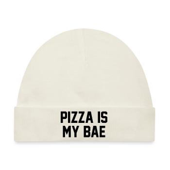 Pizza zitieren Pizza ist mein Bae - Baby Premium Organic Mütze - Naturweiß - Vorne