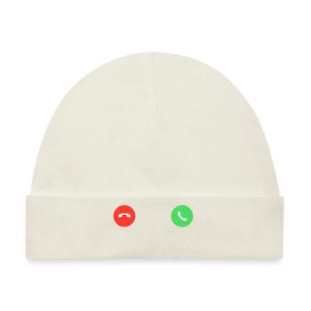 Incoming Call - Baby Premium Organic Mütze - Naturweiß - Vorne