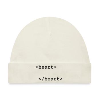 html heart - Baby Premium Organic Mütze - Naturweiß - Vorne