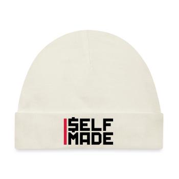 balken logo reich self made man millionaer geld ve - Baby Premium Organic Mütze - Naturweiß - Vorne