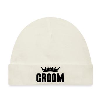 groom with crown - Baby Premium Organic Mütze - Naturweiß - Vorne