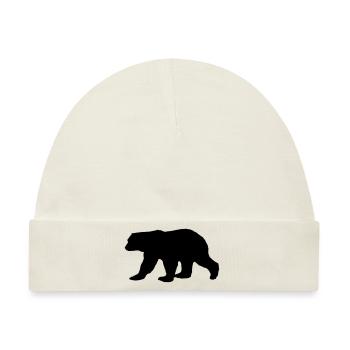 bear silhouette - Baby Premium Organic Mütze - Naturweiß - Vorne