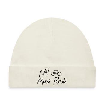 nö muss rad - Baby Premium Organic Mütze - Naturweiß - Vorne