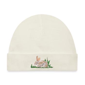 Hase, Kaninchen, Frühling - Baby Premium Organic Mütze - Naturweiß - Vorne