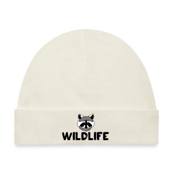 Waschbär Wildlife Text - Baby Premium Organic Mütze - Naturweiß - Vorne
