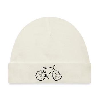 Fahrrad mit Achter - Crash - Baby Premium Organic Mütze - Naturweiß - Vorne