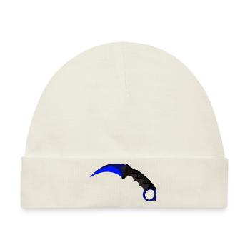 Blauer Karambit - Baby Premium Organic Mütze - Naturweiß - Vorne