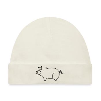 Schweinchen - Baby Premium Organic Mütze - Naturweiß - Vorne