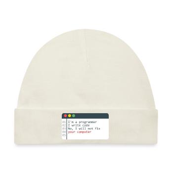 Programmierer HTML Computer Coder Codierung Programmierung - Baby Premium Organic Mütze - Naturweiß - Vorne