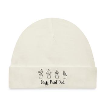 Crazy Plant Dad - Baby Premium Organic Mütze - Naturweiß - Vorne