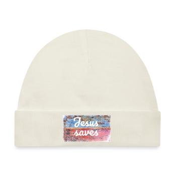 Jesus saves - Baby Premium Organic Mütze - Naturweiß - Vorne