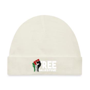 free palestine - Baby Premium Organic Mütze - Naturweiß - Vorne