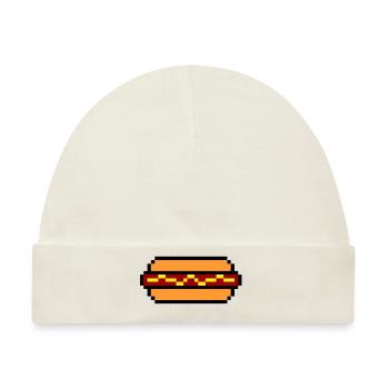 Hot Dog Würstchen Rostbratwurst Grillwurst Wiener - Baby Premium Organic Mütze - Naturweiß - Vorne