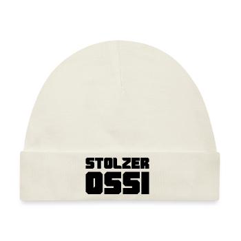 Stolzer Ossi NVA Ostdeutschland Geschenk Nostalgie - Baby Premium Organic Mütze - Naturweiß - Vorne