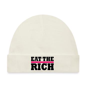 Eat the rich - Baby Premium Organic Mütze - Naturweiß - Vorne