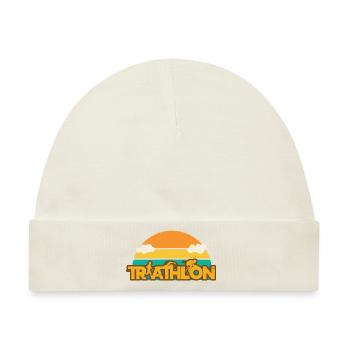 Triathlon Shirt für Läufer Fahrradfahrer Schwimmer - Baby Premium Organic Mütze - Naturweiß - Vorne