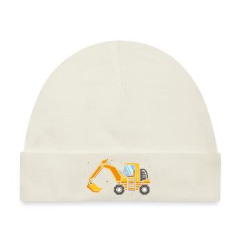 Bagger Kind Geschenk Spielzeug Motiv Baustelle - Baby Premium Organic Mütze - Naturweiß - Vorne