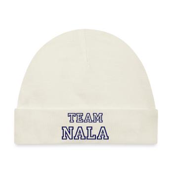 TEAM NALA Hundename Hündin TeamTrikot - Baby Premium Organic Mütze - Naturweiß - Vorne
