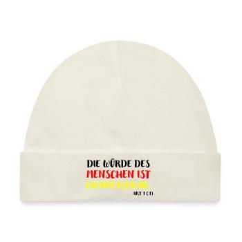 Die Würde des Menschen ist unantastbar Grundgesetz - Baby Premium Organic Mütze - Naturweiß - Vorne