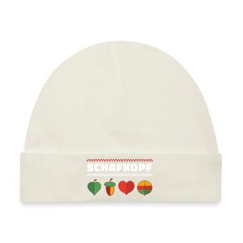 Schafkopfen Schafkopf Kartenspiel Spielkarten - Baby Premium Organic Mütze - Naturweiß - Vorne