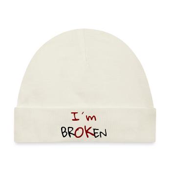 I`m Broken Design - Baby Premium Organic Mütze - Naturweiß - Vorne