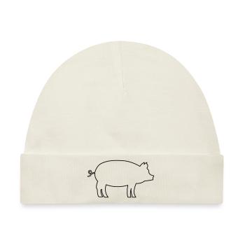 Schwein Pig - Baby Premium Organic Mütze - Naturweiß - Vorne