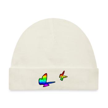 bunte schmetterlinge schmetterling bunt symbol - Baby Premium Organic Mütze - Naturweiß - Vorne