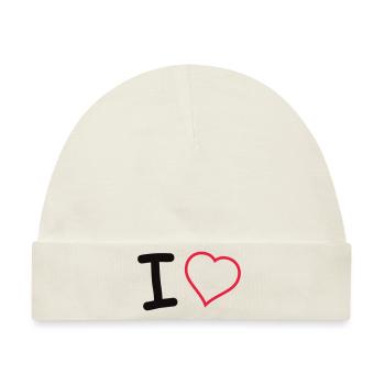 I Love - Baby Premium Organic Mütze - Naturweiß - Vorne
