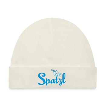 Spatzl – Kosename der Bayern - Baby Premium Organic Mütze - Naturweiß - Vorne