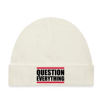 Balken Question Everything - Baby Premium Organic Mütze - Naturweiß - Vorne