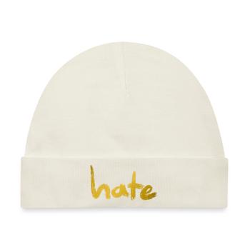 Hate Text Gold - Baby Premium Organic Mütze - Naturweiß - Vorne
