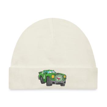 Rennauto mit Gesicht - Baby Premium Organic Mütze - Naturweiß - Vorne