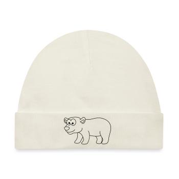 Eisbär Comic Tier - Baby Premium Organic Mütze - Naturweiß - Vorne