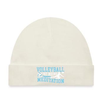 Volleyball ist meine Meditation Volleyballspieler - Baby Premium Organic Mütze - Naturweiß - Vorne